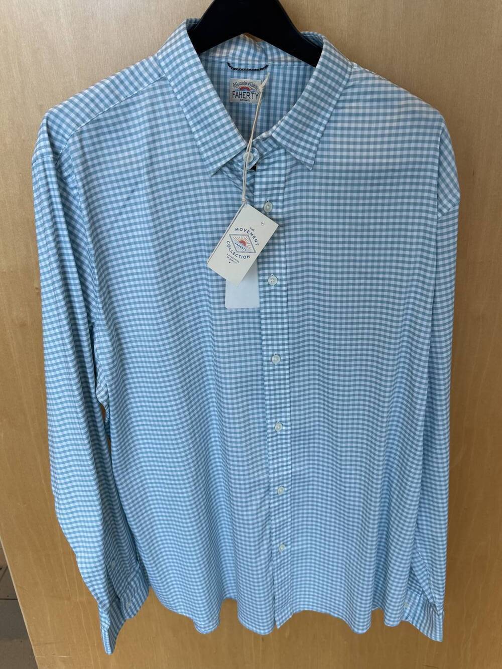 NEW FAHERTY men's movement shirt in blue